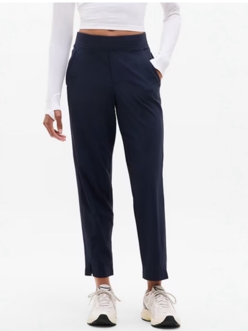 Athleta Brooklyn Ankle Pants Pull-On Lightweight Navy Travel Athleisure 6